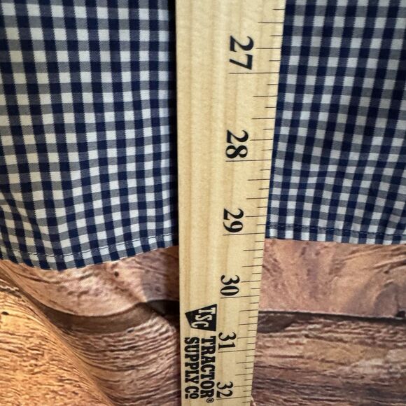 Chick-fil-A Blue White Plaid Oobe Team Style Work Shirt Uniform Top Womens Large - Picture 4 of 7